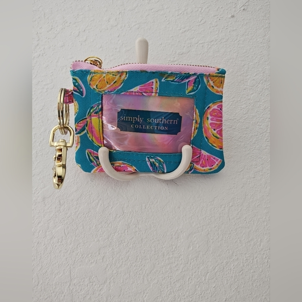 Simply Southern ID Wallet Card Holder Keyring Clip Zipper